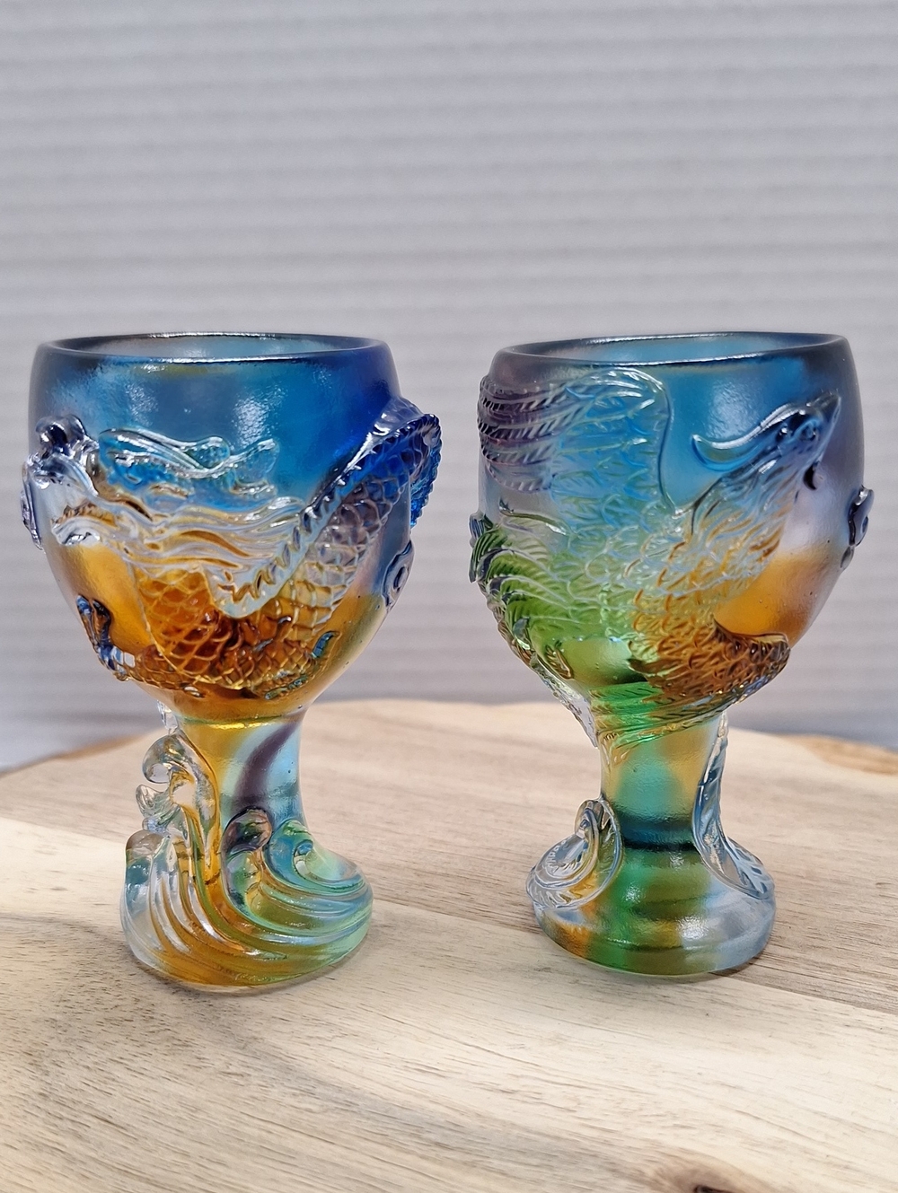 #ADX  Dragon & Phoenix Bride & Groom Toasting Goblets